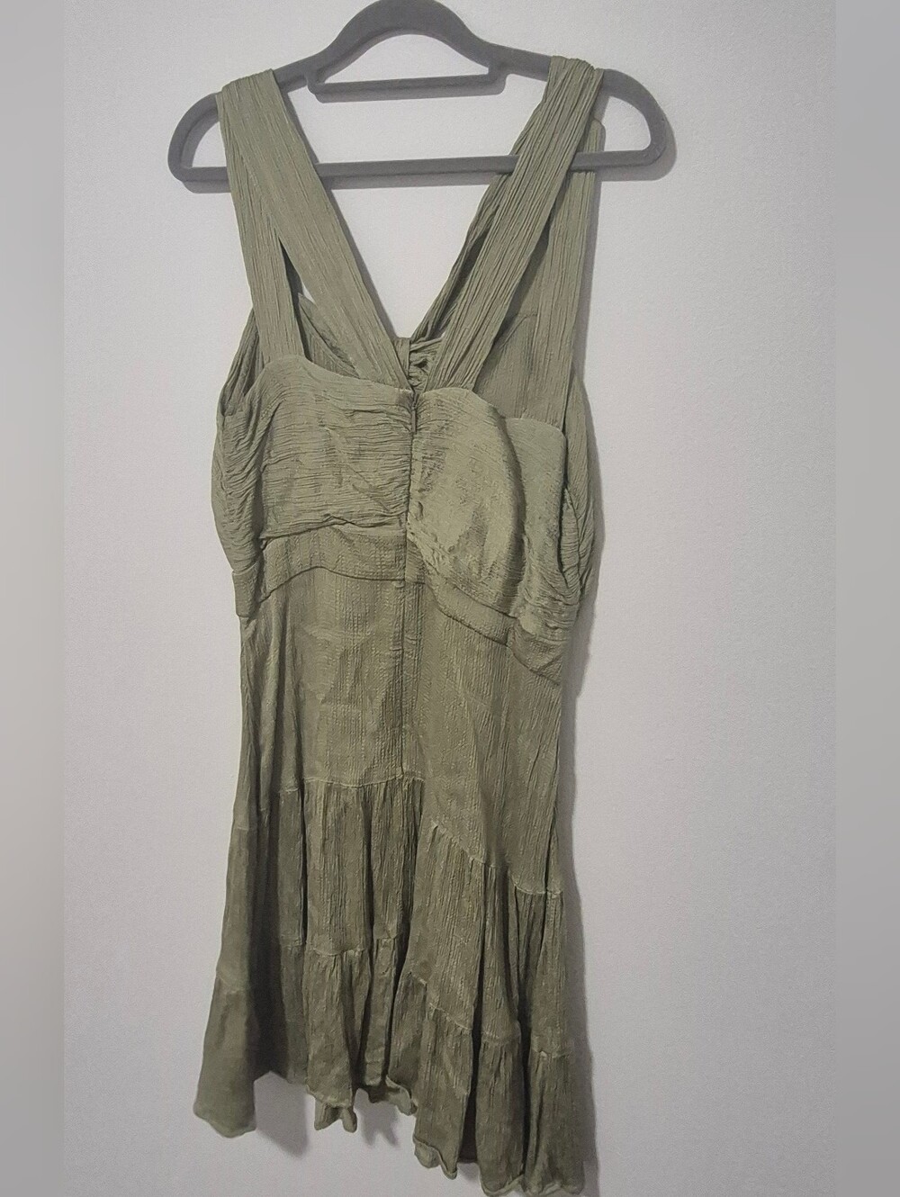 Ted Baker Crinkled Olive-Green Mini Dress - Picture 5 of 8
